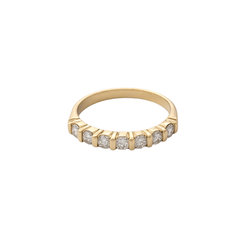 Bague 55 Bague demi-alliance en or jaune 18 carats et diamants 58 Facettes 35960