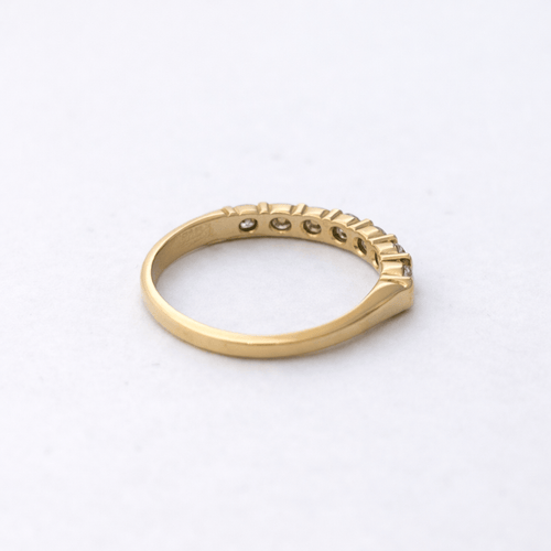 Bague 55 Bague demi-alliance en or jaune 18 carats et diamants 58 Facettes 35960