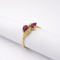 Bague 57 Bague toi et moi en or jaune 18 carats, rubis et diamants 58 Facettes 35962