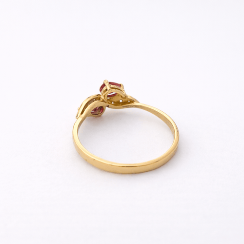 Bague 57 Bague toi et moi en or jaune 18 carats, rubis et diamants 58 Facettes 35962
