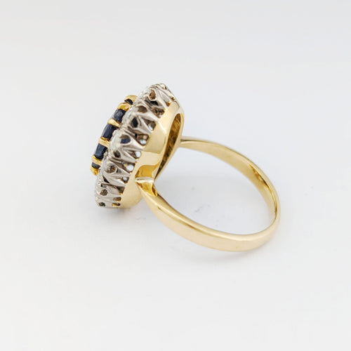 Bague 50 Bague marguerite en or jaune 18 carats au saphir et diamants 58 Facettes 32607