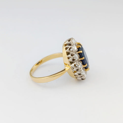 Bague 50 Bague marguerite en or jaune 18 carats au saphir et diamants 58 Facettes 32607