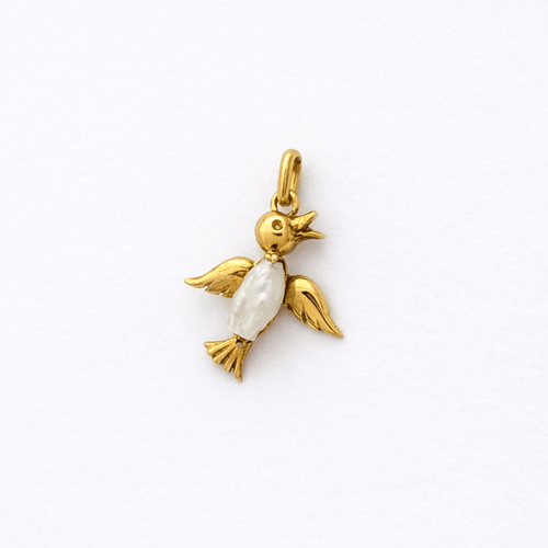 Pendentif Pendentif oiseau en or jaune 18 carats et perle baroque 58 Facettes 35466