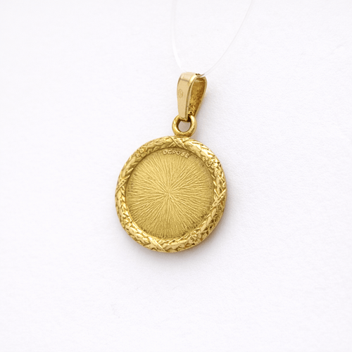 Pendentif Augis - Pendentif médaille d’amour « + qu’hier – que demain » en or jaune 58 Facettes 35415
