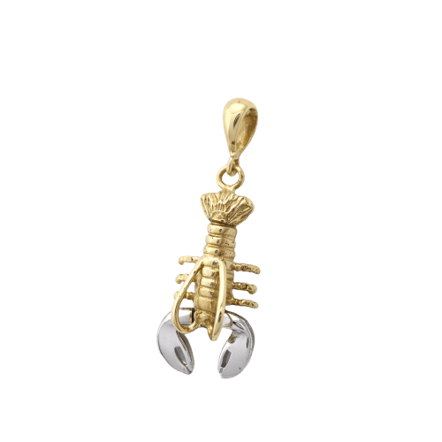 Pendentif Pendentif homard en or jaune et or blanc 18 carats 58 Facettes 35409