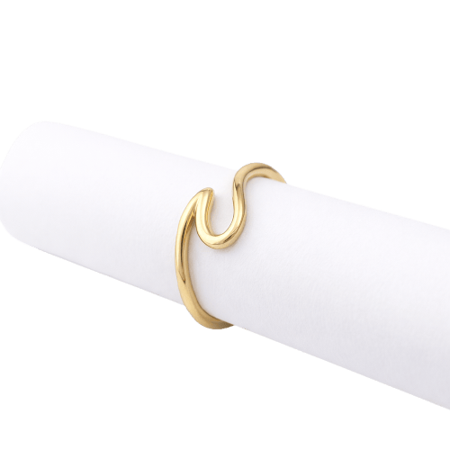 Bague 52 Bague motif vague en or jaune 18 carats 58 Facettes 35364