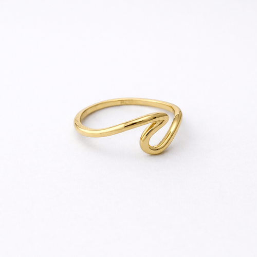 Bague 52 Bague motif vague en or jaune 18 carats 58 Facettes 35364