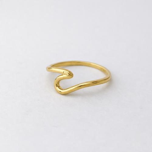 Bague 52 Bague motif vague en or jaune 18 carats 58 Facettes 35364