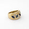 Bague 53 Bague bandeau en or jaune, saphirs marquise et diamants 58 Facettes 35362
