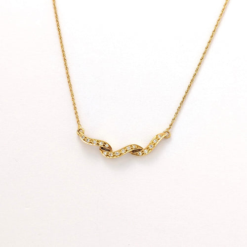 Collier Collier ondulé en or jaune et diamants 58 Facettes 35306