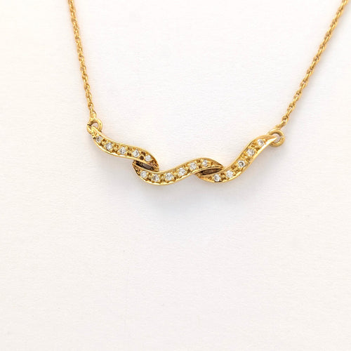 Collier Collier ondulé en or jaune et diamants 58 Facettes 35306