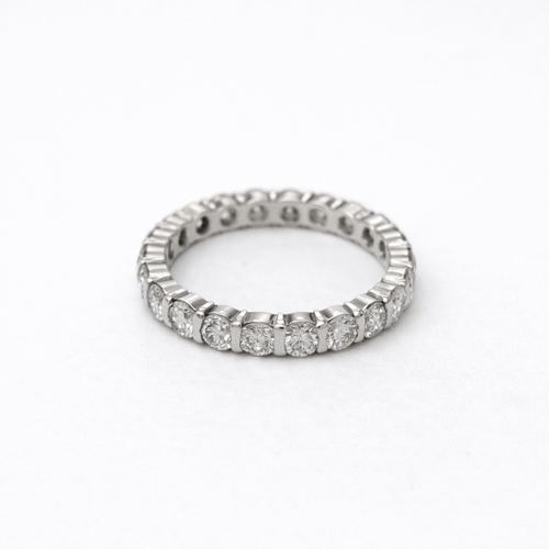 Bague 58 Alliance tour complet - Bague en or blanc 18 carats et diamants 58 Facettes 35272