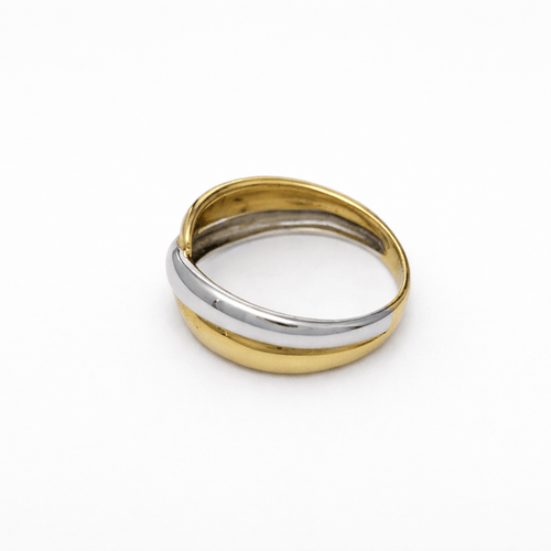 Bague 56 Bague entrelacée - Alliance en or jaune et or blanc 18 carats 58 Facettes 35220
