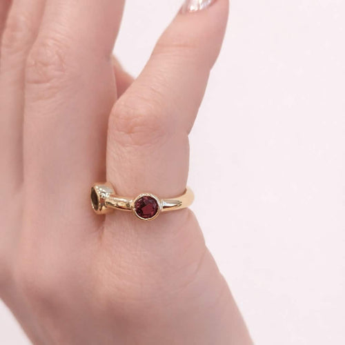 Bague 48 Bague toi et moi en or jaune et tourmalines 58 Facettes 35212