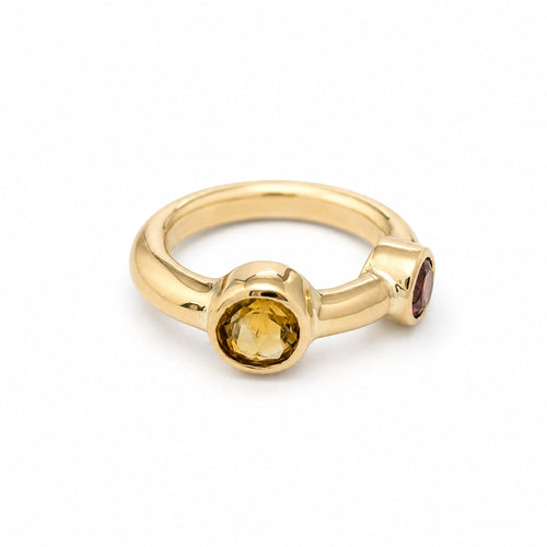 Bague 48 Bague toi et moi en or jaune et tourmalines 58 Facettes 35212