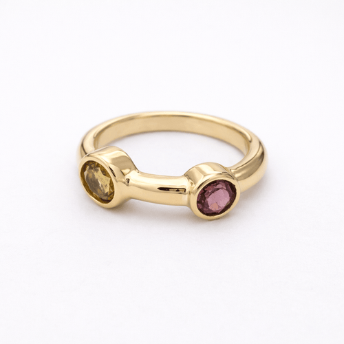 Bague 48 Bague toi et moi en or jaune 18 carats et tourmalines 58 Facettes 35212