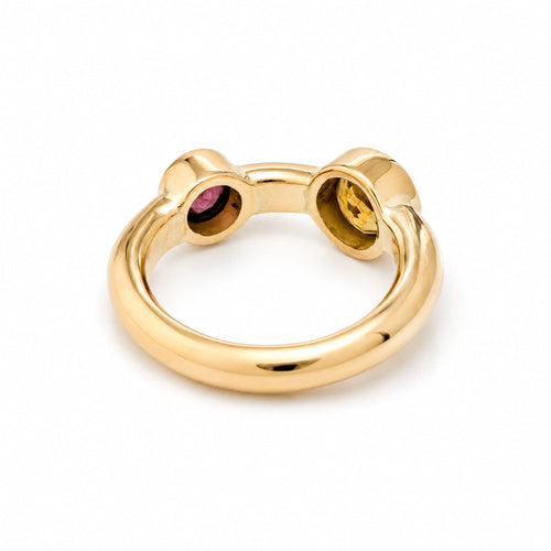 Bague 48 Bague toi et moi en or jaune et tourmalines 58 Facettes 35212