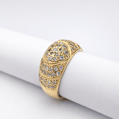 Bague 55 Bague dôme en or jaune 18 carats et diamants 58 Facettes 35214