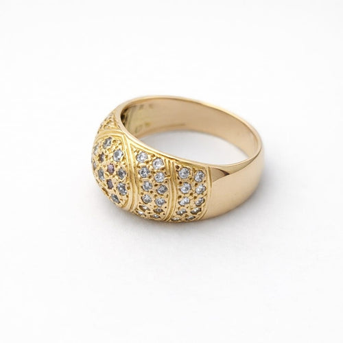 Bague 55 Bague dôme en or jaune et diamants 58 Facettes 35214