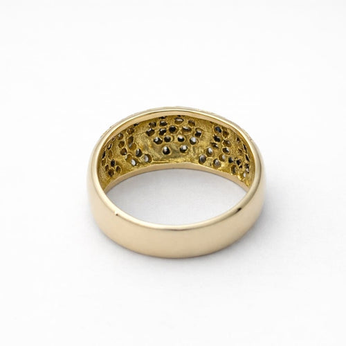 Bague 55 Bague dôme en or jaune et diamants 58 Facettes 35214