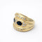 Bague 54 Bague godronnée en or jaune, saphirs et diamants 58 Facettes 35153