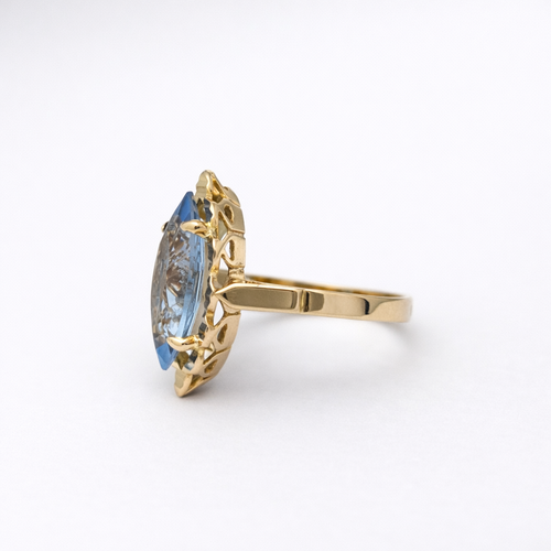 Bague 49 Bague marquise en or jaune 18 carats et topaze 58 Facettes 35147