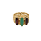 Bague 55 Bague ajourée en or jaune 18 carats avec grenats et calcédoine 58 Facettes 35139