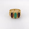 Bague 55 Bague ajourée en or jaune, grenats et calcédoine 58 Facettes 35139