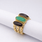 Bague 55 Bague ajourée en or jaune 18 carats avec grenats et calcédoine 58 Facettes 35139