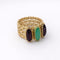 Bague 55 Bague ajourée en or jaune, grenats et calcédoine 58 Facettes 35139