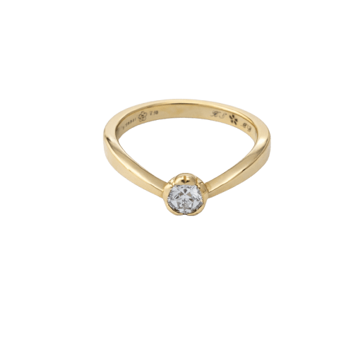 Bague 55 Bague solitaire en or jaune 18 carats et diamant 0,29 ct 58 Facettes 35141