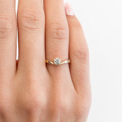 Bague 55 Bague solitaire en or jaune 18 carats et diamant 0,29 ct 58 Facettes 35141