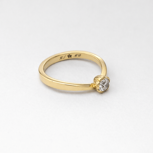 Bague 55 Bague solitaire en or jaune 18 carats et diamant 0,29 ct 58 Facettes 35141