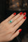 Bague 57 Art déco - Bague en or blanc 18 carats avec émeraude colombienne et diamants 58 Facettes 50439