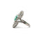 Bague 57 Art déco - Bague en or blanc 18 carats avec émeraude colombienne et diamants 58 Facettes 50439