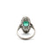Bague 57 Art déco - Bague en or blanc 18 carats avec émeraude colombienne et diamants 58 Facettes 50439