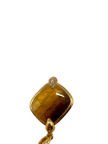 Pendentif Pomellato Ritratto - Pendentif en or rose 18K, œil de tigre et diamants 58 Facettes BO/260126