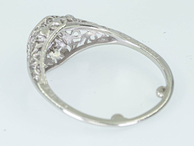 Bague Bague entourage en or blanc 14 ct avec diamant 0,50 ct 58 Facettes L12