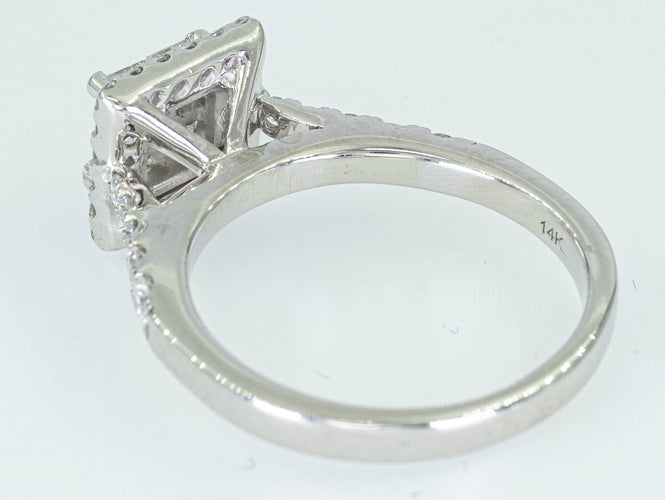 Bague Bague entourage en or blanc 14 ct avec diamants 1,08 ct 58 Facettes WA15