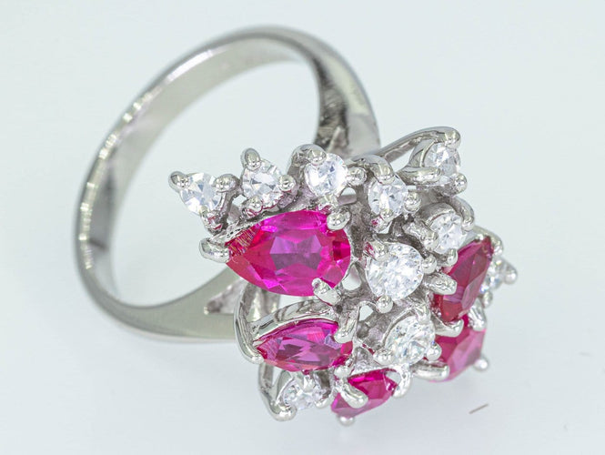 Bague Bague entourage - Or blanc 14 ct, diamants et topaze 1,99 ct 58 Facettes AZ04