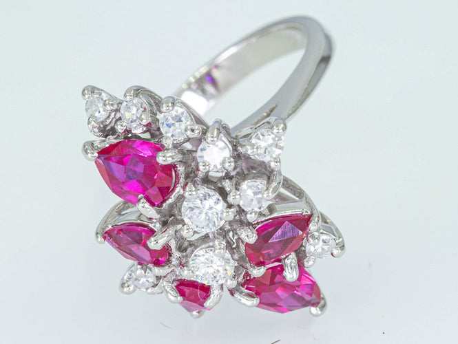 Bague Bague entourage - Or blanc 14 ct, diamants et topaze 1,99 ct 58 Facettes AZ04
