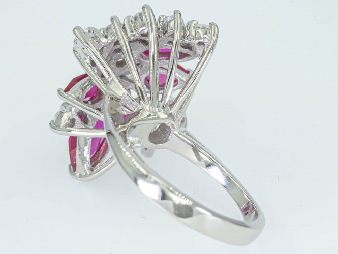 Bague Bague entourage - Or blanc 14 ct, diamants et topaze 1,99 ct 58 Facettes AZ04