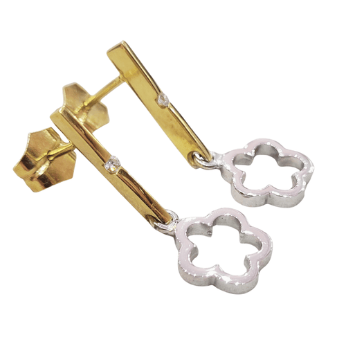 Boucles d'oreilles Boucles d’oreilles - Diamants taille brillant en or blanc et jaune 18k 58 Facettes PE73