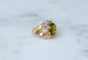 Bague 53 Bague cocktail fleur en or rose 18 ct, péridot et diamants 58 Facettes