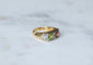 Bague 55 Bague en or jaune 18 ct péridot, tourmaline rose et diamants 58 Facettes