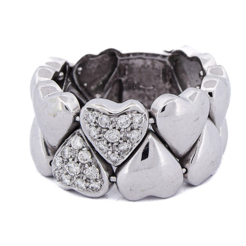 Bague 53 Bague vintage en or blanc 18 ct avec diamants 58 Facettes AN432 (00519)