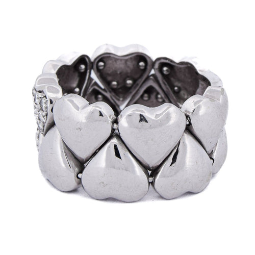 Bague 53 Bague vintage en or blanc 18 ct avec diamants 58 Facettes AN432 (00519)