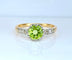 Bague 51 Bague en or jaune 18 carats au péridot et diamants 58 Facettes AB699