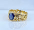 Bague 55 Bague en or jaune 18 carats avec saphir 58 Facettes AB701