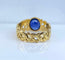 Bague 55 Bague en or jaune 18 carats avec saphir 58 Facettes AB701